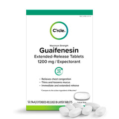 C'rcle Guaifenesin Tablets for Chest Congestion Relief & Expectorant Mucus Relief