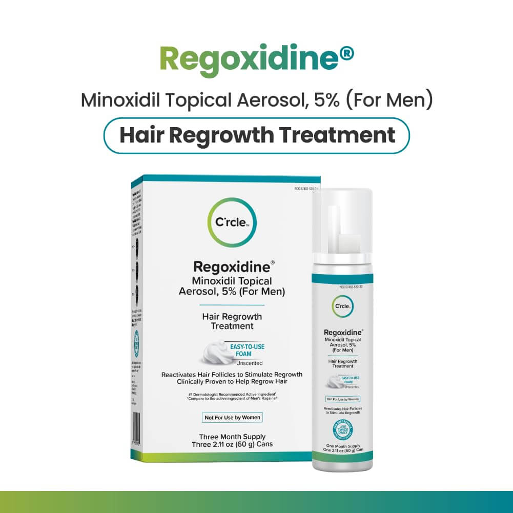 C'rcle Health Regoxidine® Men's 5% Minoxidil Foam, Hair Regrowth Treatment