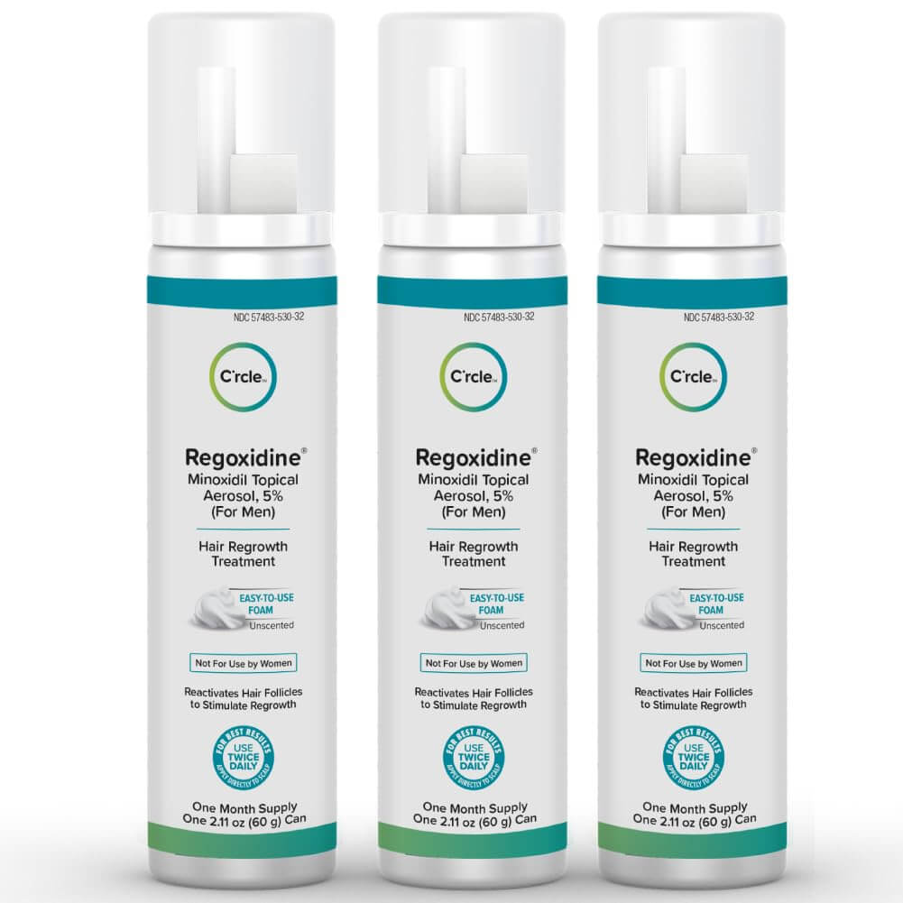 C'rcle Health Regoxidine® Men's 5% Minoxidil Foam, Hair Regrowth Treatment
