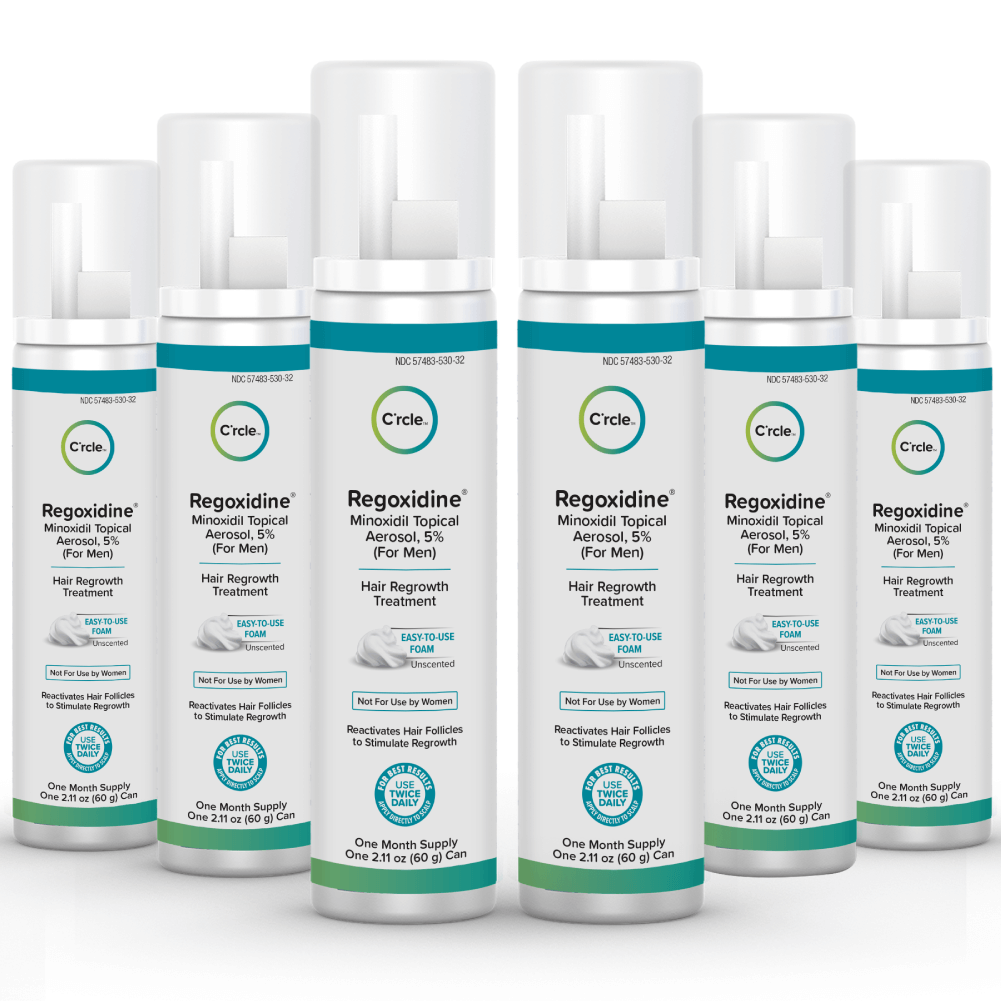 C'rcle Health Regoxidine® Men's 5% Minoxidil Foam, Hair Regrowth Treatment