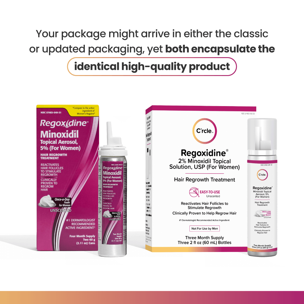 Regoxidine® Women's 5% Minoxidil Foam, 6-Month Supply, Hair Regrowth Treatment