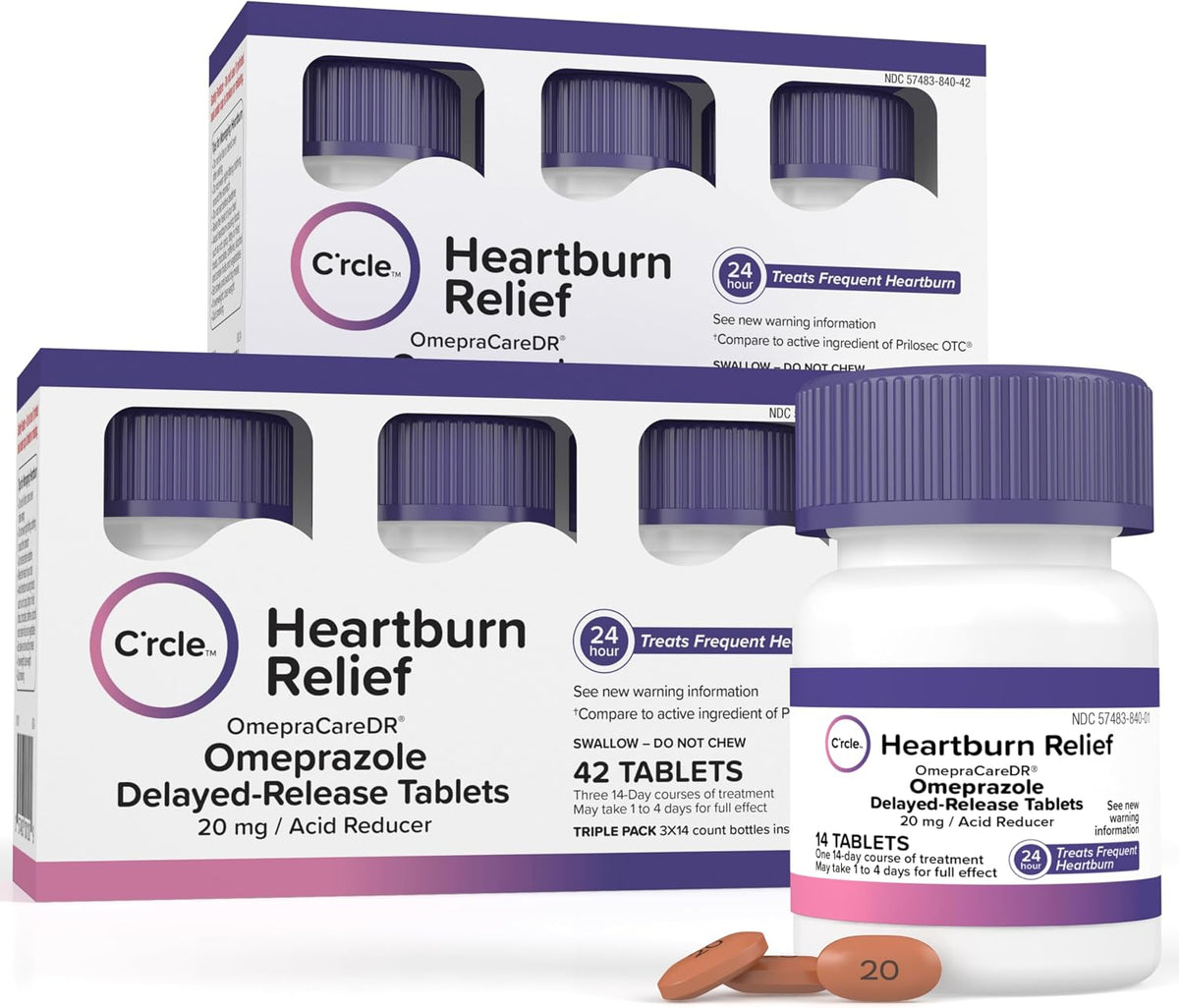 Omeprazole 20mg Tablets Bulk 84 Ct - Heartburn Medicine - Acid Reducer