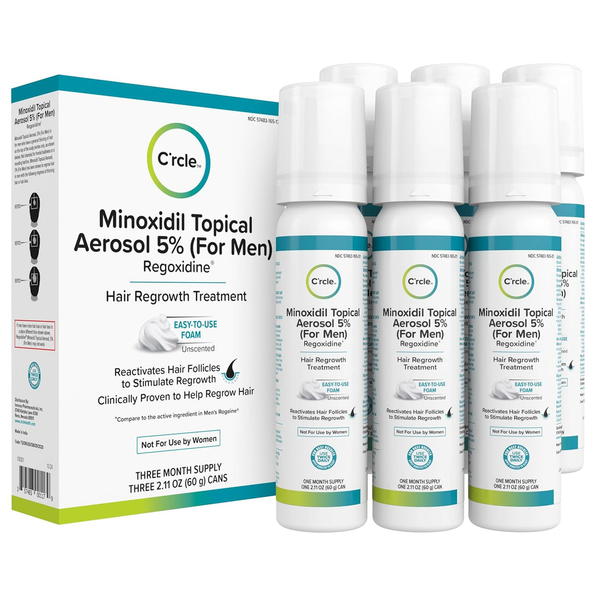 Minoxidil for Men 5% Foam, Hair Regrowth Treatment