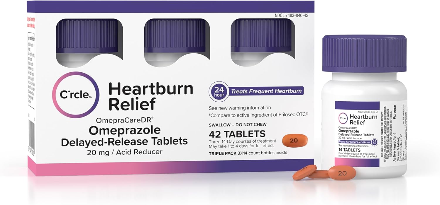 C'rcle Health Omeprazole Delayed-Release Tablet 42ct (20mg / Acid Reducer)