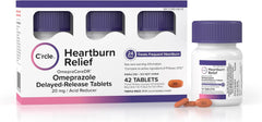 C’rcle Omeprazole 20mg Tablets (84 Ct, Six 14 Day Courses) - Delayed-Release Heartburn Medicine - Daily Use Acid Reducer for Frequent Heartburn Relief & Acid Reflux Relief