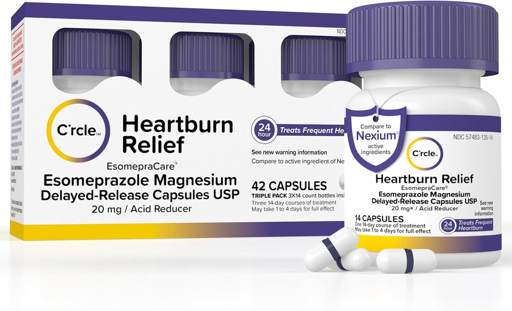 Esomeprazole Magnesium 20mg Capsules - Heartburn Medicine - Acid Reducer