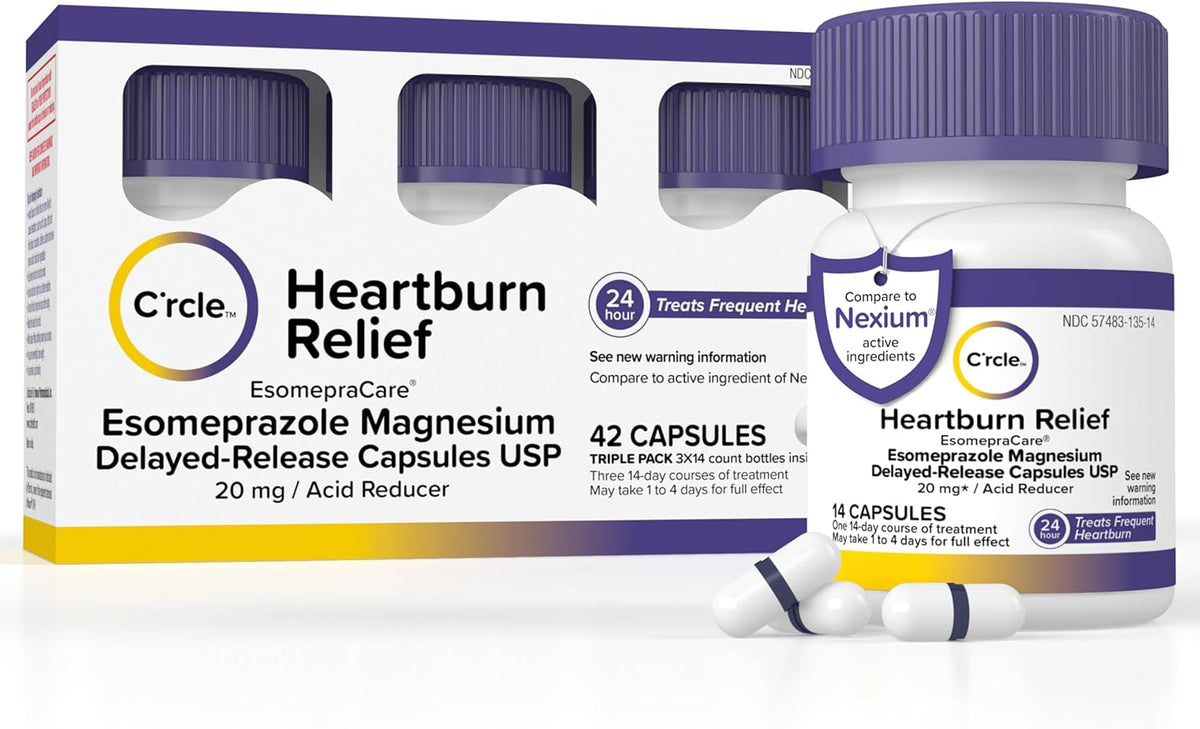 Esomeprazole Magnesium 20mg Capsules - Heartburn Medicine - Acid Reducer