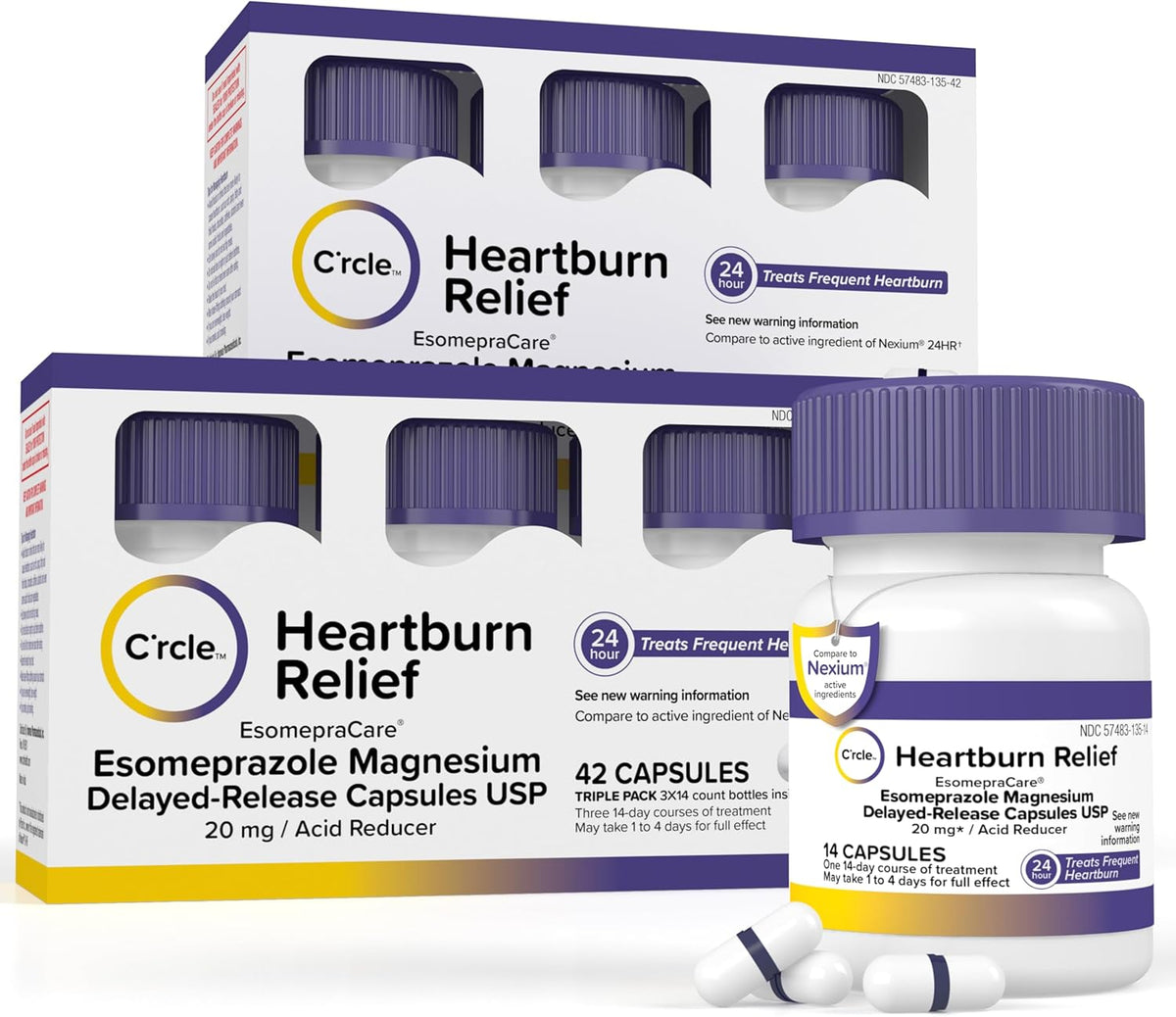 Esomeprazole Magnesium 20mg Capsules - Heartburn Medicine - Acid Reducer