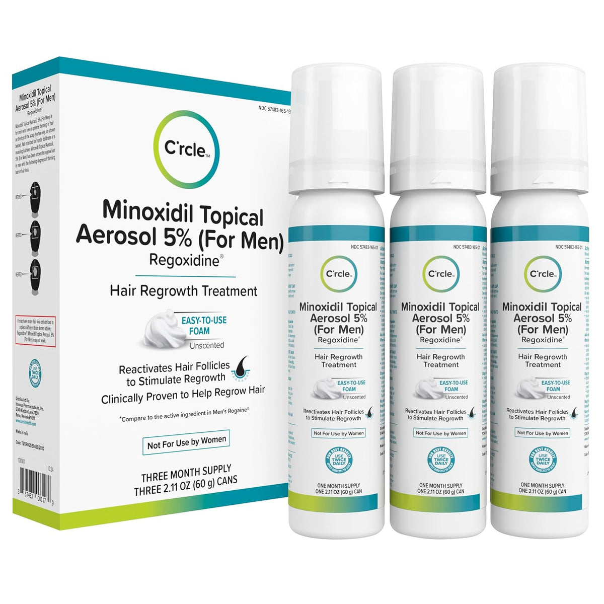 Minoxidil for Men 5% Foam, Hair Regrowth Treatment